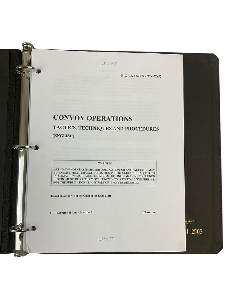 Canadian Forces Convoy Operations and Procedures Manual Reference Book Canadian Forces Convoy Operations and Procedures Manual Reference Book