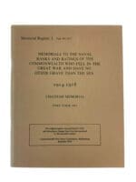 WW1 British Chatham Memorial Part 4 1917 Used Softcover Reference Book