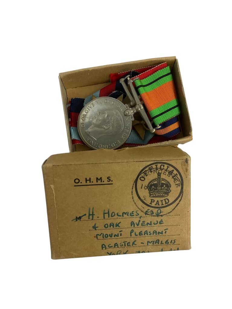 WW2 British Medal Group West Yorkshire Regiment with Regular Army Long Service Medal Lt Holmes RAOC and Paperwork WW2 British Medal Group West Yorkshire Regiment with Regular Army Long Service Medal Lt Holmes RAOC and Paperwork