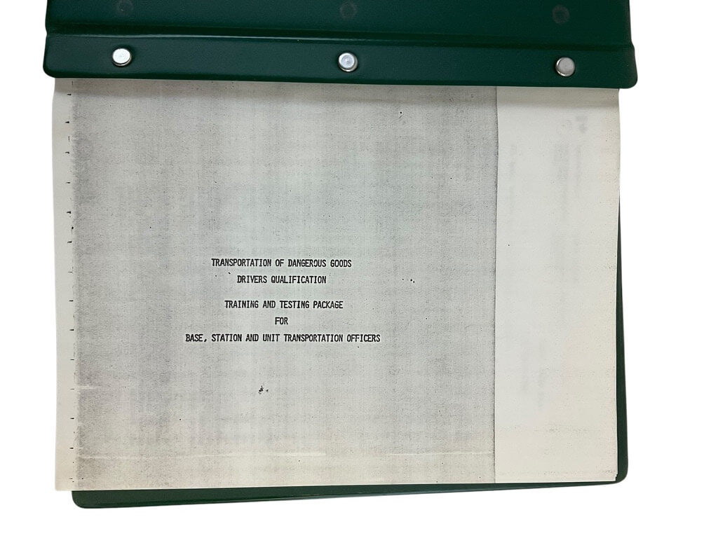 Canadian Forces Transportation of Dangerous Goods Drivers Manual Reference Book Canadian Forces Transportation of Dangerous Goods Drivers Manual Reference Book