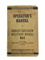 WW2 Canadian Operators Manual Harley-Davidson Military Model WLC Used Softcover Reference Book