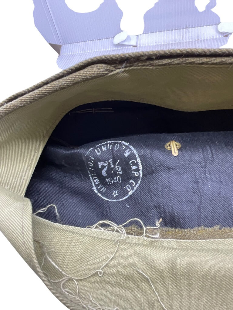 WW2 Canadian Kent Regiment Wedge Cap Size 7 1/2 1940 Dated WW2 Canadian Kent Regiment Wedge Cap Size 7 1/2 1940 Dated