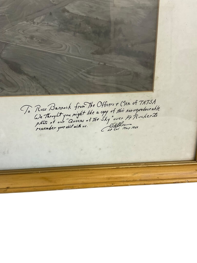 US Army Fort Rucker Caribou Aircraft in Flight Russ Bannock Dedication Framed Picture 20 X 17 US Army Fort Rucker Caribou Aircraft in Flight Russ Bannock Dedication Framed Picture 20 X 17