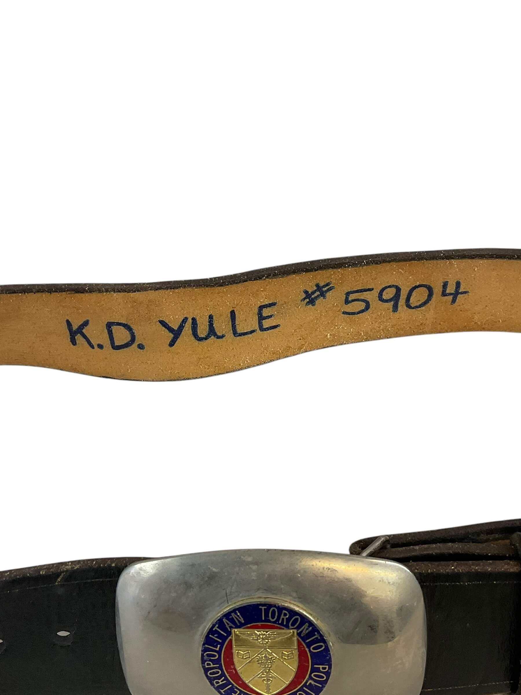 Canadian Toronto Police Dress Belt with Buckle Named and Numbered Canadian Toronto Police Dress Belt with Buckle Named and Numbered
