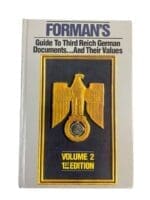 WW2 German Forman's Guide to Third Reich German Documents and Their Values Vol 2 1st Ed New Hardcover Reference Book