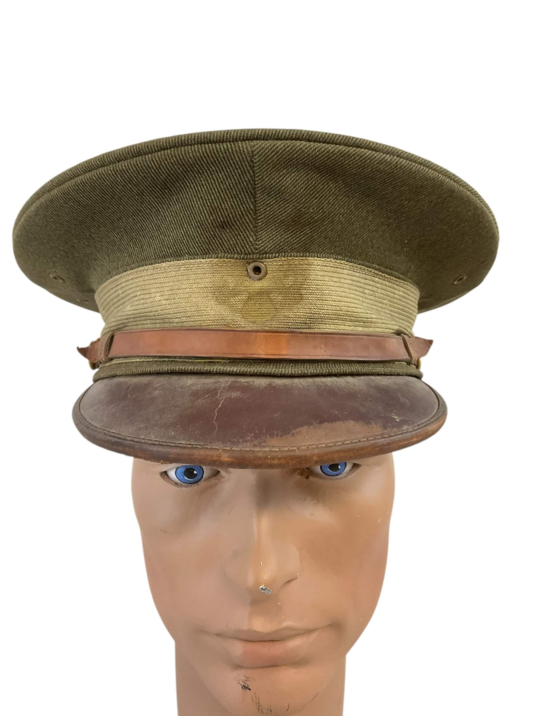 WW1 US M1912 Officers Peak Cap Named 168 Field Artillery WW1 US M1912 Officers Peak Cap Named 168 Field Artillery