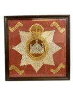 WW2 British The Devonshire Regiment Embroidered Cap Badge Framed 24 X 24
