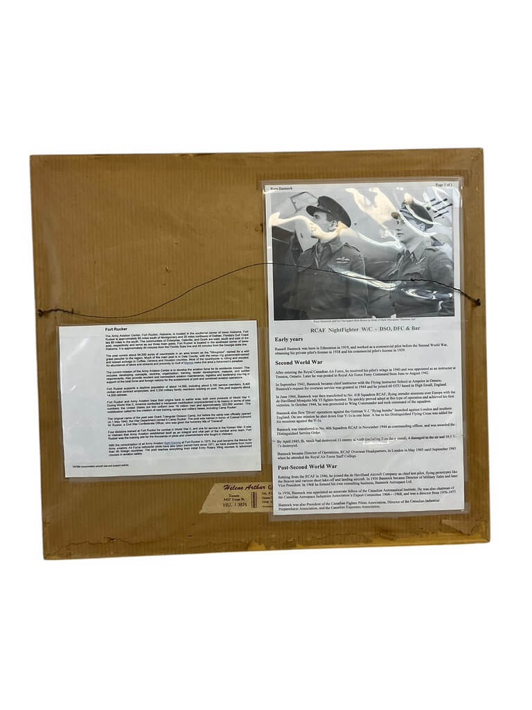 US Army Fort Rucker Caribou Aircraft in Flight Russ Bannock Dedication Framed Picture 20 X 17 US Army Fort Rucker Caribou Aircraft in Flight Russ Bannock Dedication Framed Picture 20 X 17