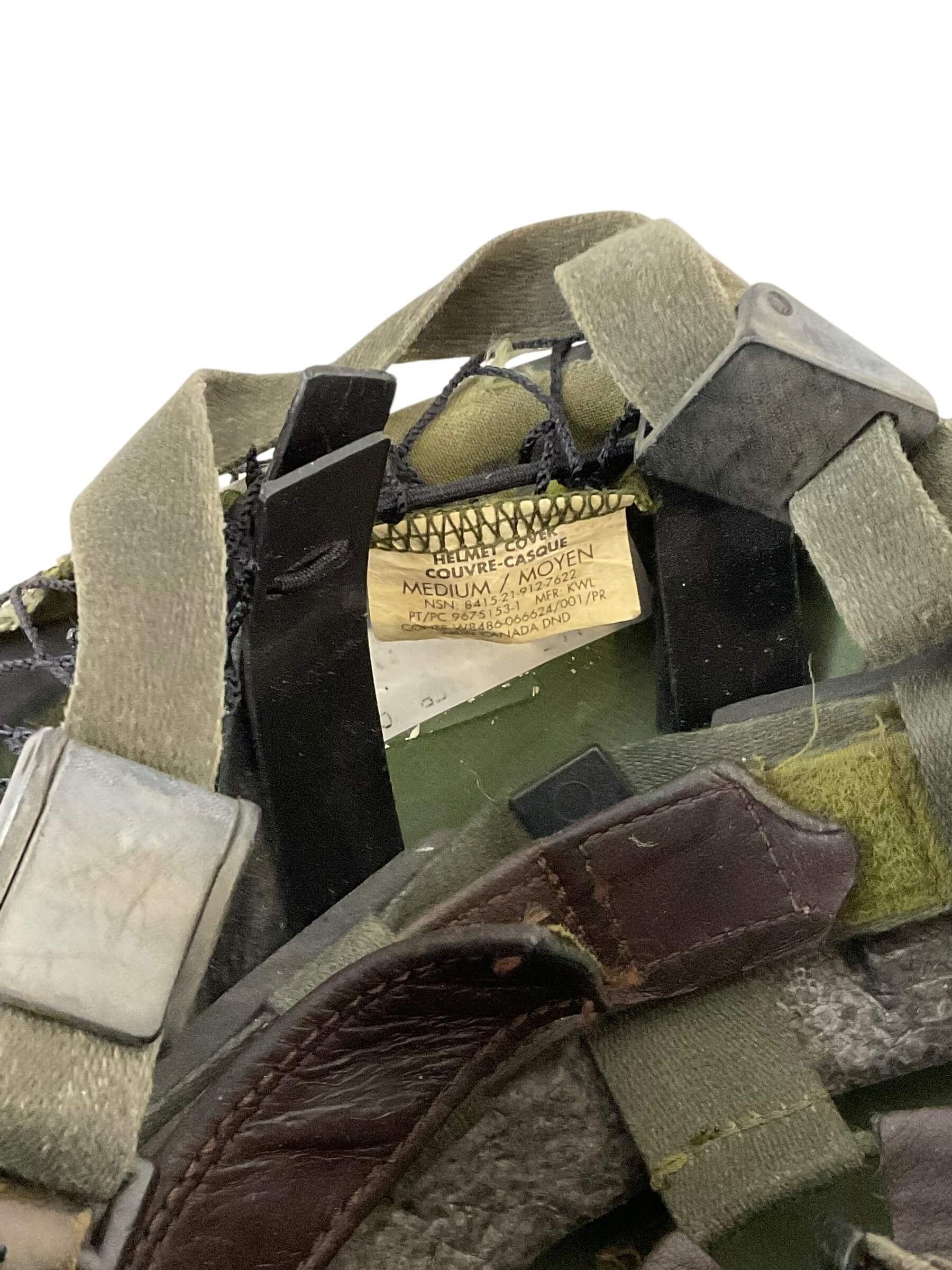 Canadian Forces CG634 Kevlar Helmet Size Medium with CADPAT Cover and Scrim Net Canadian Forces CG634 Kevlar Helmet Size Medium with CADPAT Cover and Scrim Net