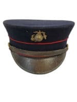 WWI US Marine Corps M1917 Dress Blue Enlisted Mans Bell Crown Visor Cap Size 7 3/8