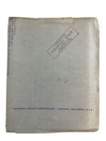 WW2 German US Lockheed Messerschmitt Me110 Weight and Balance Data