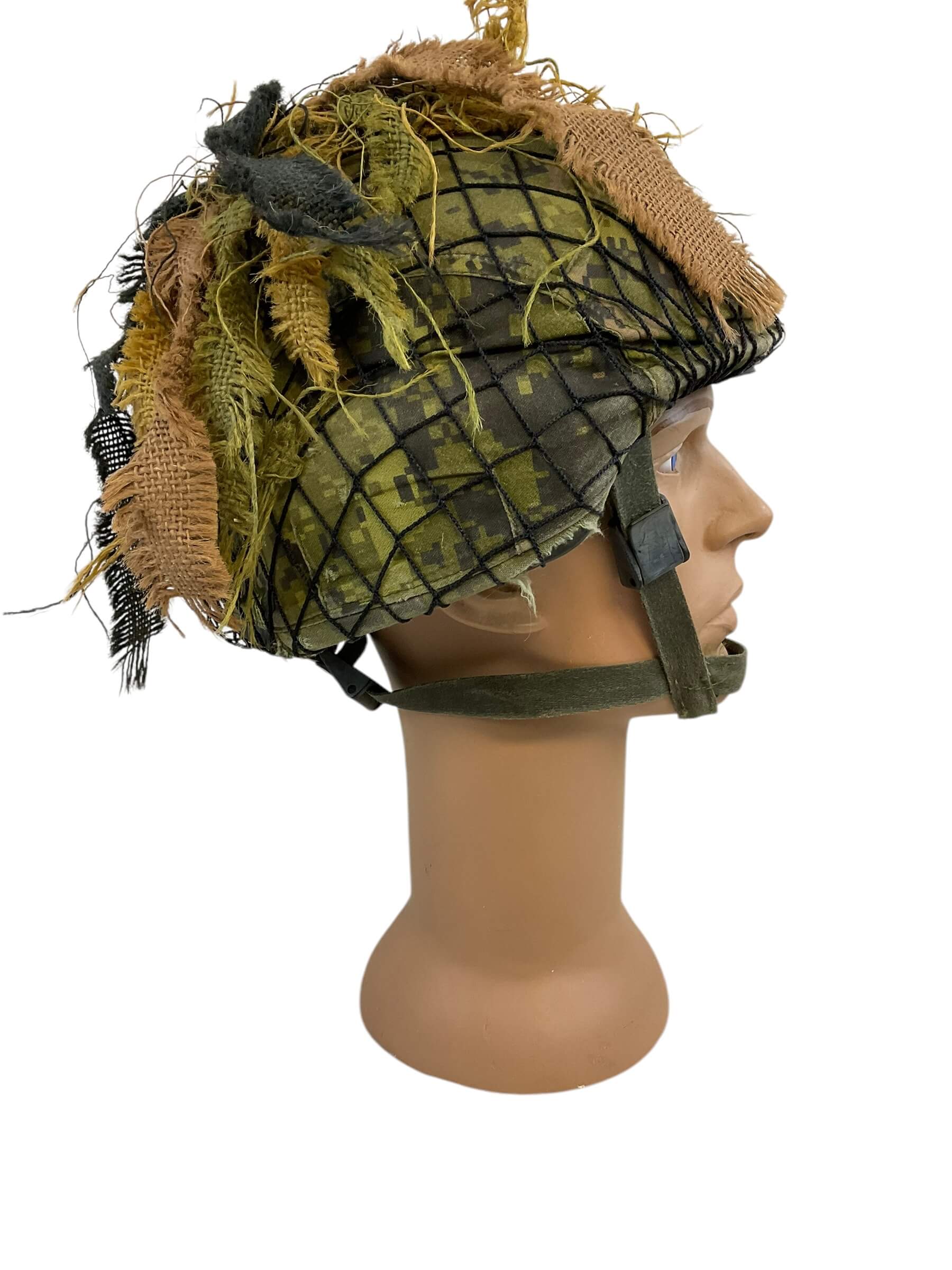 Canadian Forces CG634 Kevlar Helmet Size Medium with CADPAT Cover and Scrim Net Canadian Forces CG634 Kevlar Helmet Size Medium with CADPAT Cover and Scrim Net