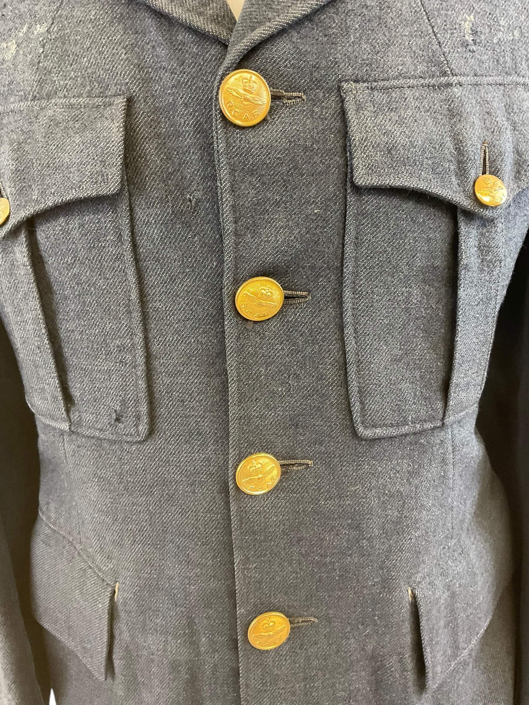 WW2 Canadian RCAF 4 Pocket Sgt Service Dress Named Bill Johnson WW2 Canadian RCAF 4 Pocket Sgt Service Dress Named Bill Johnson