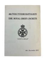 Pre WW1 To 1971 Lineage Of Royal Green Jackets Reference Book