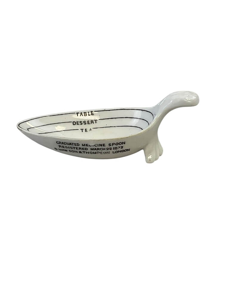 S. Maw and Son and Thompson London Porcelain Graduated Medicine Spoon S. Maw and Son and Thompson London Porcelain Graduated Medicine Spoon