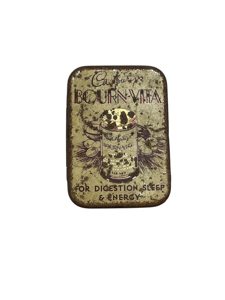 WW2 British Cadbury's Bourn-Vita Homefront Tin EMPTY WW2 British Cadbury's Bourn-Vita Homefront Tin EMPTY