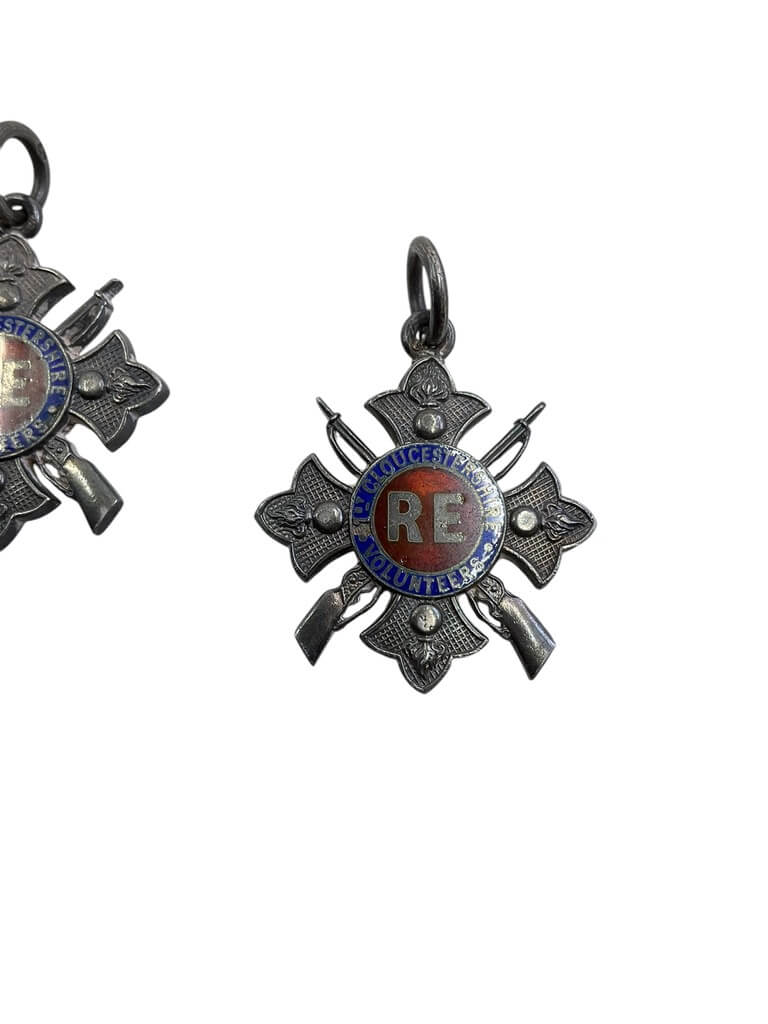 British Victorian 1st Gloucestershire Volunteers Royal Engineers Silver Shooting Medals and Insignia British Victorian 1st Gloucestershire Volunteers Royal Engineers Silver Shooting Medals and Insignia