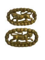 WW2 British Leicestershire Regiment Collars Insignia Pair