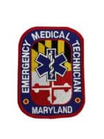 US Maryland Emergency Medical Technician Red Border Patch US Maryland Emergency Medical Technician Red Border Patch