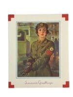 WW2 The Canadian Red Cross Society Seasons Greetings Christmas Card 5.5 X 4.5 Inches (4)
