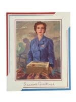 WW2 The Canadian Red Cross Society Seasons Greetings Christmas Card 5.5 X 4.5 Inches (2)