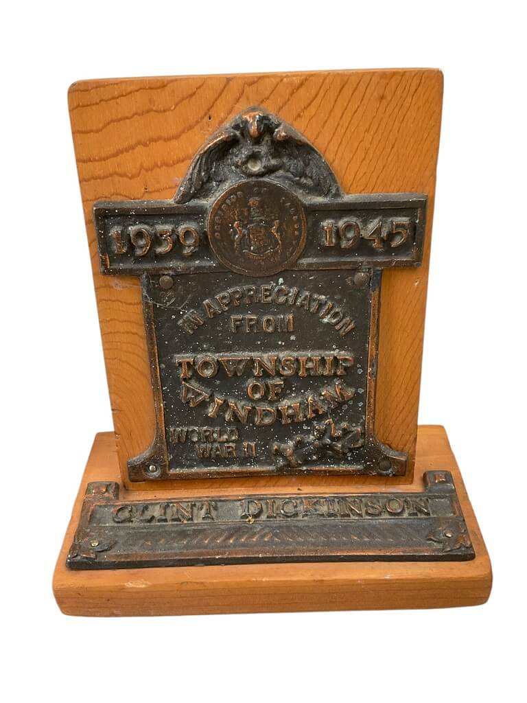 WW2 Canadian Township of Windham Ontario Appreciation Bookends Named to Clint Dickinson WW2 Canadian Township of Windham Ontario Appreciation Bookends Named to Clint Dickinson