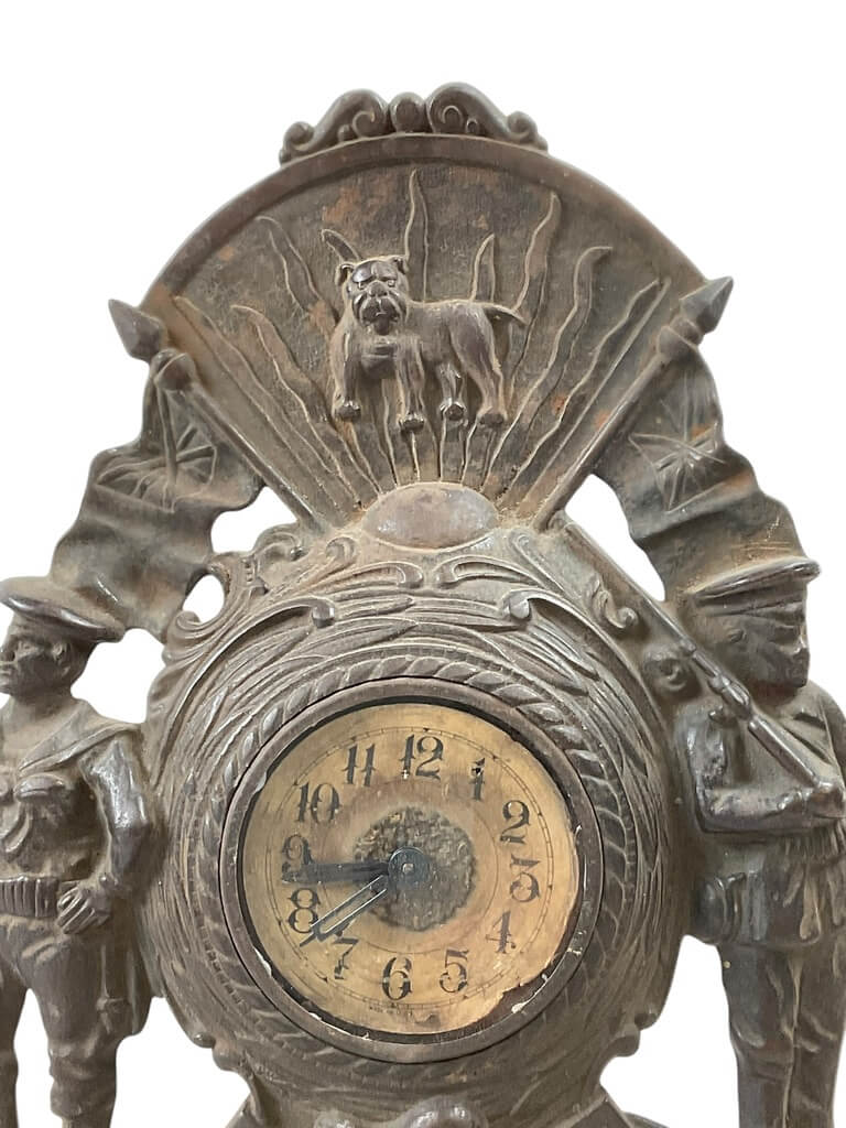 WW1 Canadian Cast Iron Patriotic Mantel Clock WW1 Canadian Cast Iron Patriotic Mantel Clock