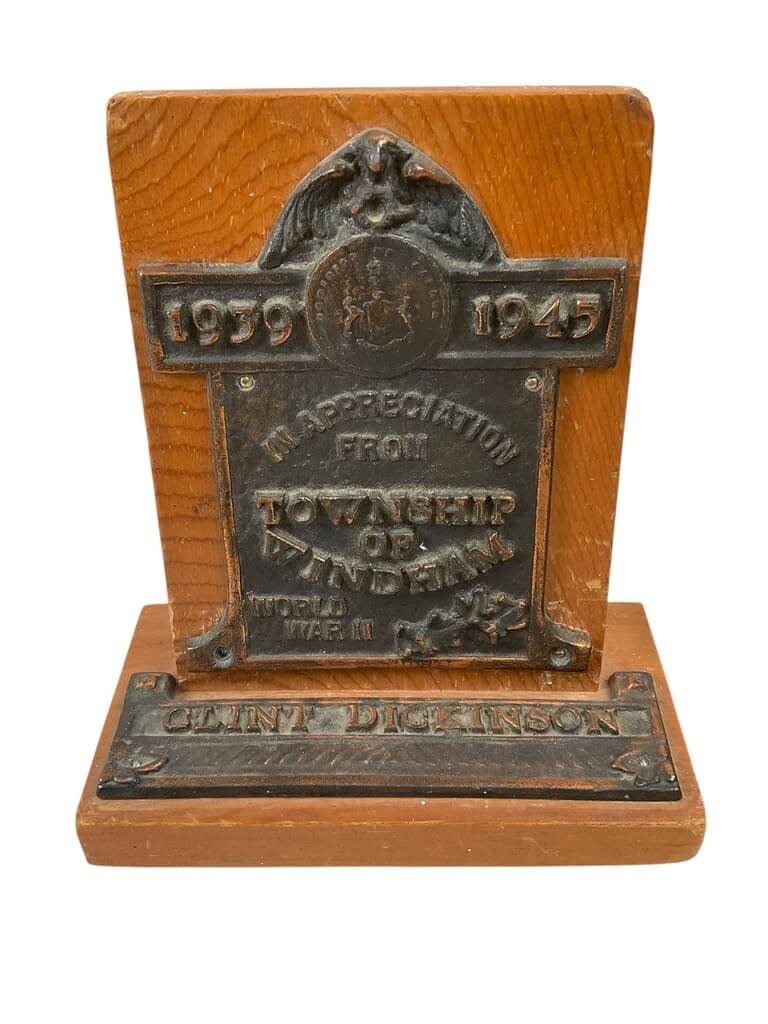 WW2 Canadian Township of Windham Ontario Appreciation Bookends Named to Clint Dickinson WW2 Canadian Township of Windham Ontario Appreciation Bookends Named to Clint Dickinson