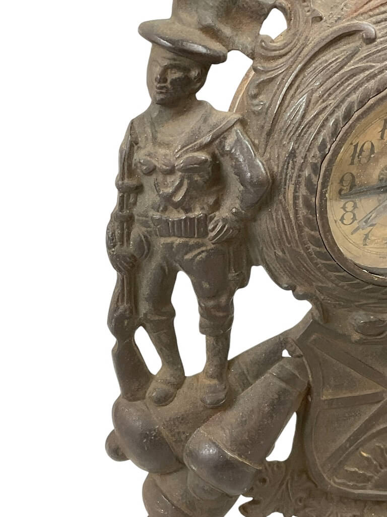 WW1 Canadian Cast Iron Patriotic Mantel Clock WW1 Canadian Cast Iron Patriotic Mantel Clock