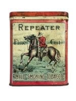 Canadian Repeater Tobacco Tin Mounted Police Large EMPTY