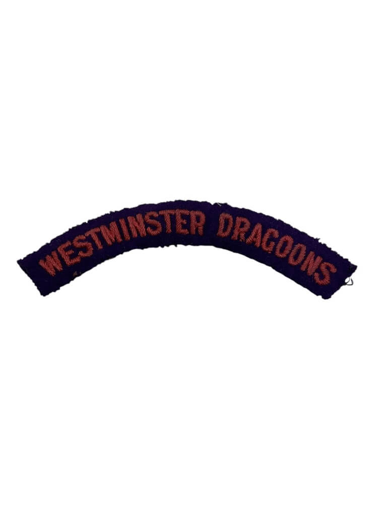 British Westminster Dragoons Shoulder Title Insignia Single British Westminster Dragoons Shoulder Title Insignia Single