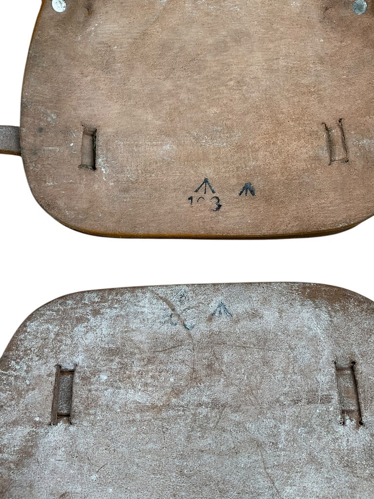 WW2 British Artillery Mortarman Knee Pads Broad Arrowed WW2 British Artillery Mortarman Knee Pads Broad Arrowed