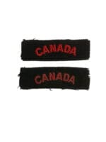 WW2 Canadian Navy RCN CANADA Nationality Titles Insignia Pair