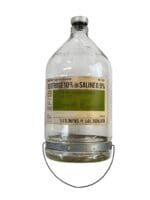 Abbo-Vac Dextrose 10% in Saline 0.9% Glass Hanging IV Bottle with Rubber Stopper EMPTY