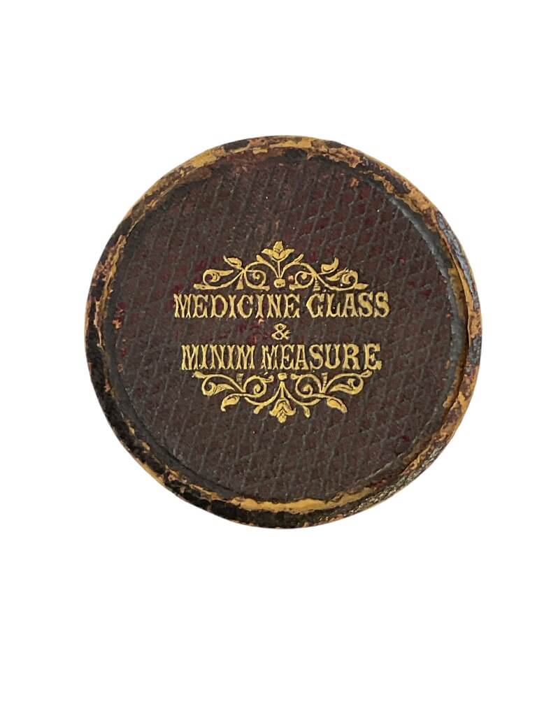 Medicine Glass and Minim Measure Set in Brown Transit Case Medicine Glass and Minim Measure Set in Brown Transit Case