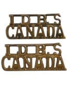 WW1 Canadian CEF 1st Depo Battalion Saskatchewan Shoulder Titles Insignia Pair