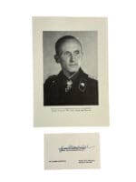 WW2 German Manteuffel Photo and Signed Card