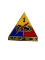 US Army DUI Distinctive Uniform Insignia 1st Armored Division Badge Pin