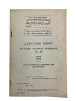 WW2 Canadian Anti-Tank Mines Military Training Pamphlet No 40 1942 Used Softcover Reference Manual