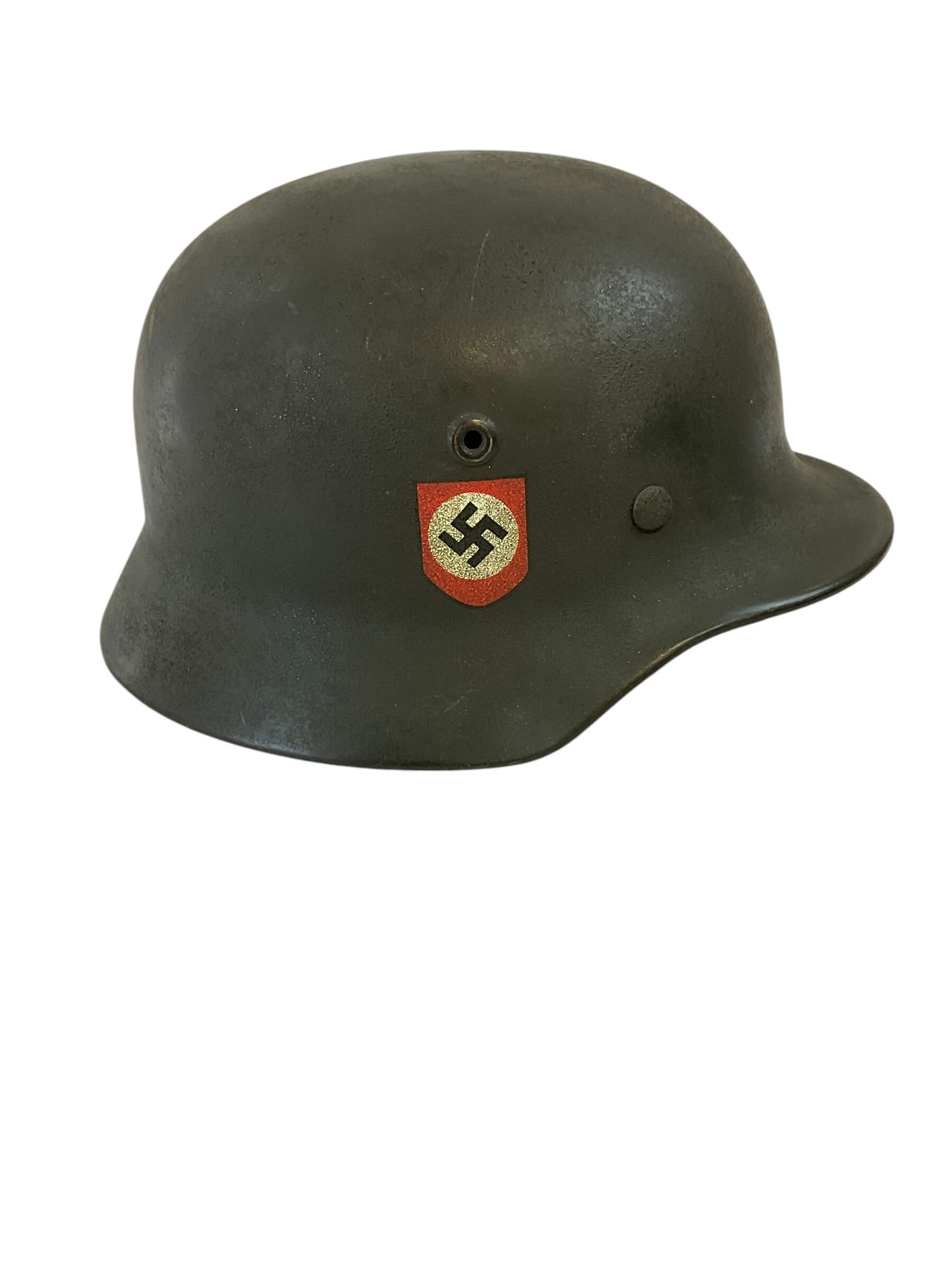 WW2 German M40 Combat Police Helmet With Double Decal Q64 Lot DN212 WW2 German M40 Combat Police Helmet With Double Decal Q64 Lot DN212