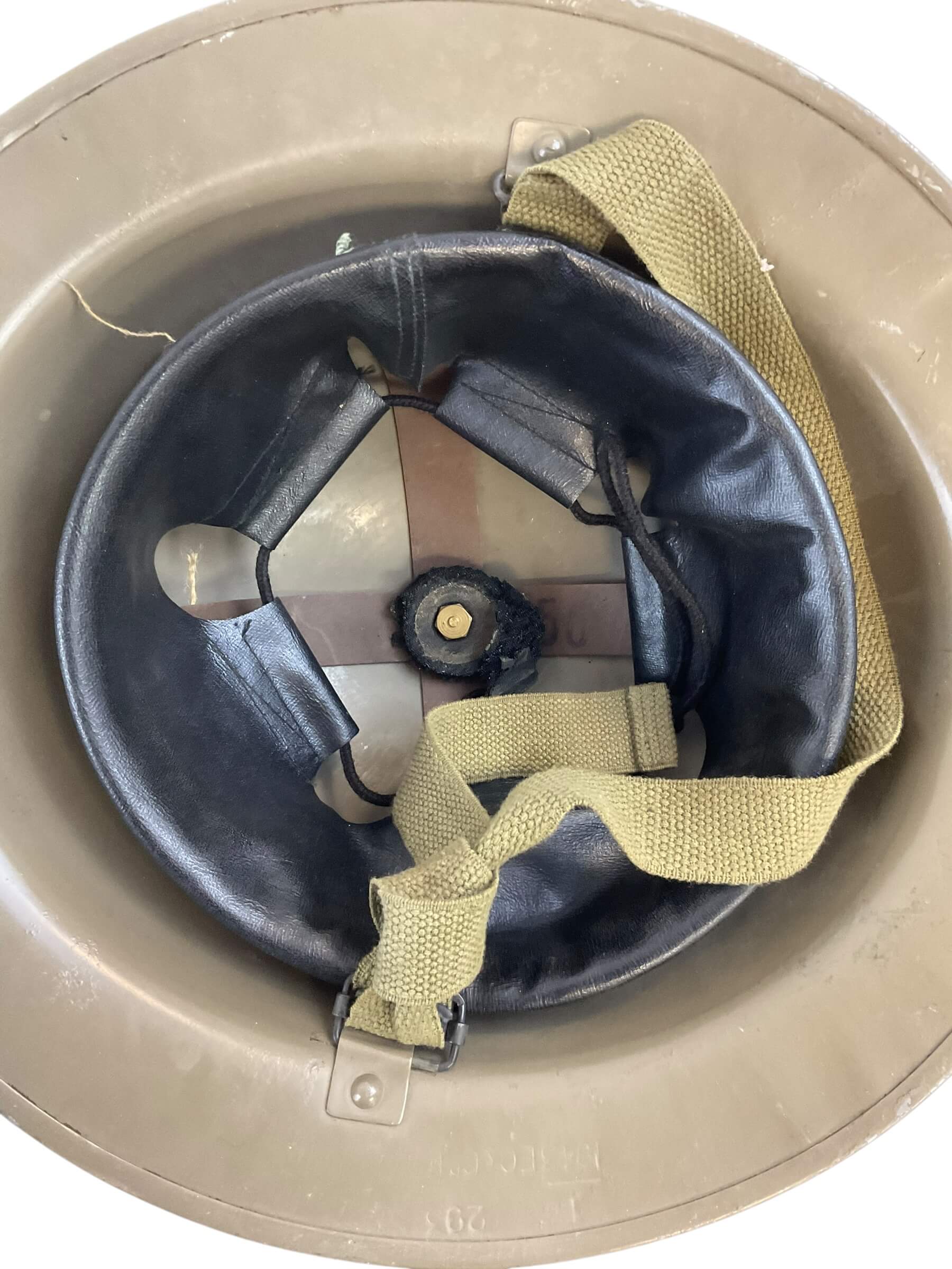 Belgian Belgium Army Mk2 Steel Helmet with Liner 1943 Dated British Shell Belgian Belgium Army Mk2 Steel Helmet with Liner 1943 Dated British Shell