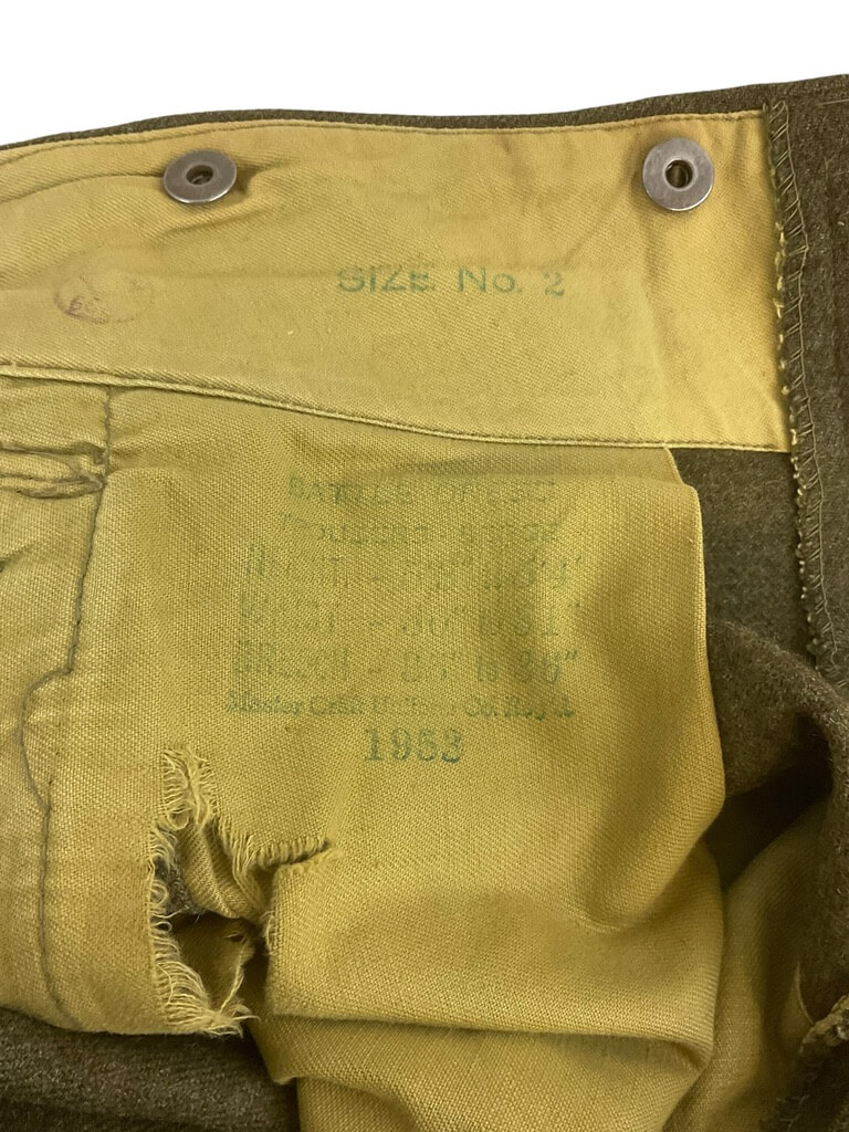 Canadian Army Korean War Battle Dress Pants Trousers Size 2 Dated 1953 Canadian Army Korean War Battle Dress Pants Trousers Size 2 Dated 1953