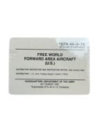 US Free World Forward Area Aircraft ID Cards Recognition