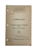 WW2 Canadian Camouflage Military Training Pamphlet No 46 Part 6 Notes on Screens 1941 Used Softcover Reference Manual