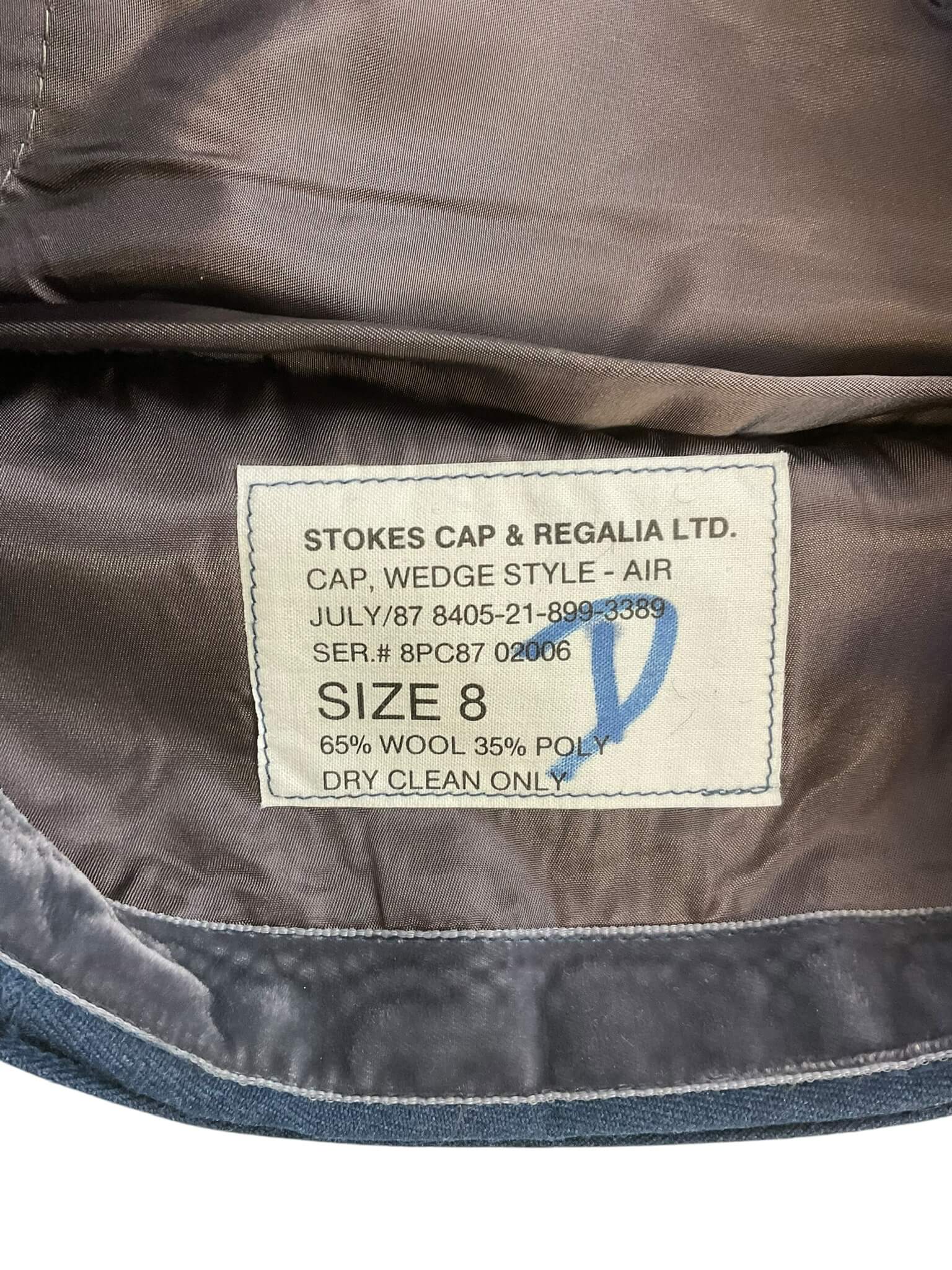 Canadian RCAF Administration Officers Wedge Cap and Insignia Size 8 Canadian RCAF Administration Officers Wedge Cap and Insignia Size 8
