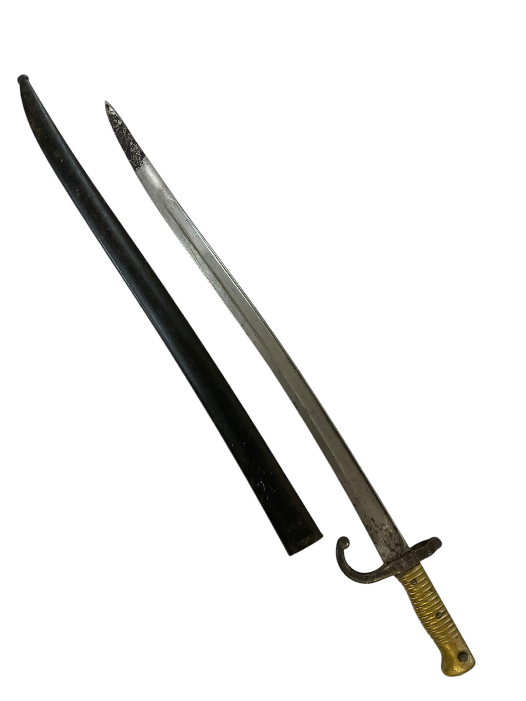 French Army M1866 Chassepot Sword Bayonet With Scabbard French Army M1866 Chassepot Sword Bayonet With Scabbard