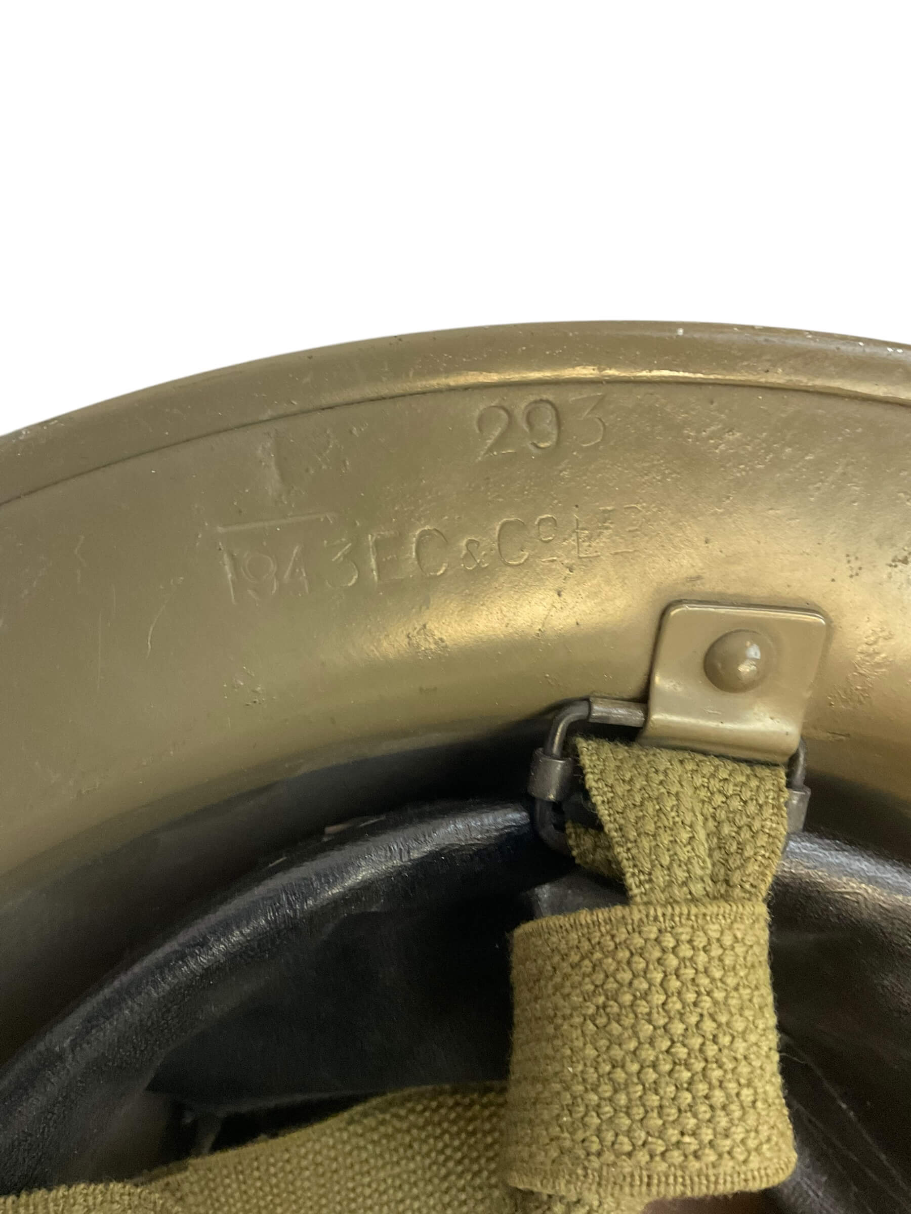 Belgian Belgium Army Mk2 Steel Helmet with Liner 1943 Dated British Shell Belgian Belgium Army Mk2 Steel Helmet with Liner 1943 Dated British Shell