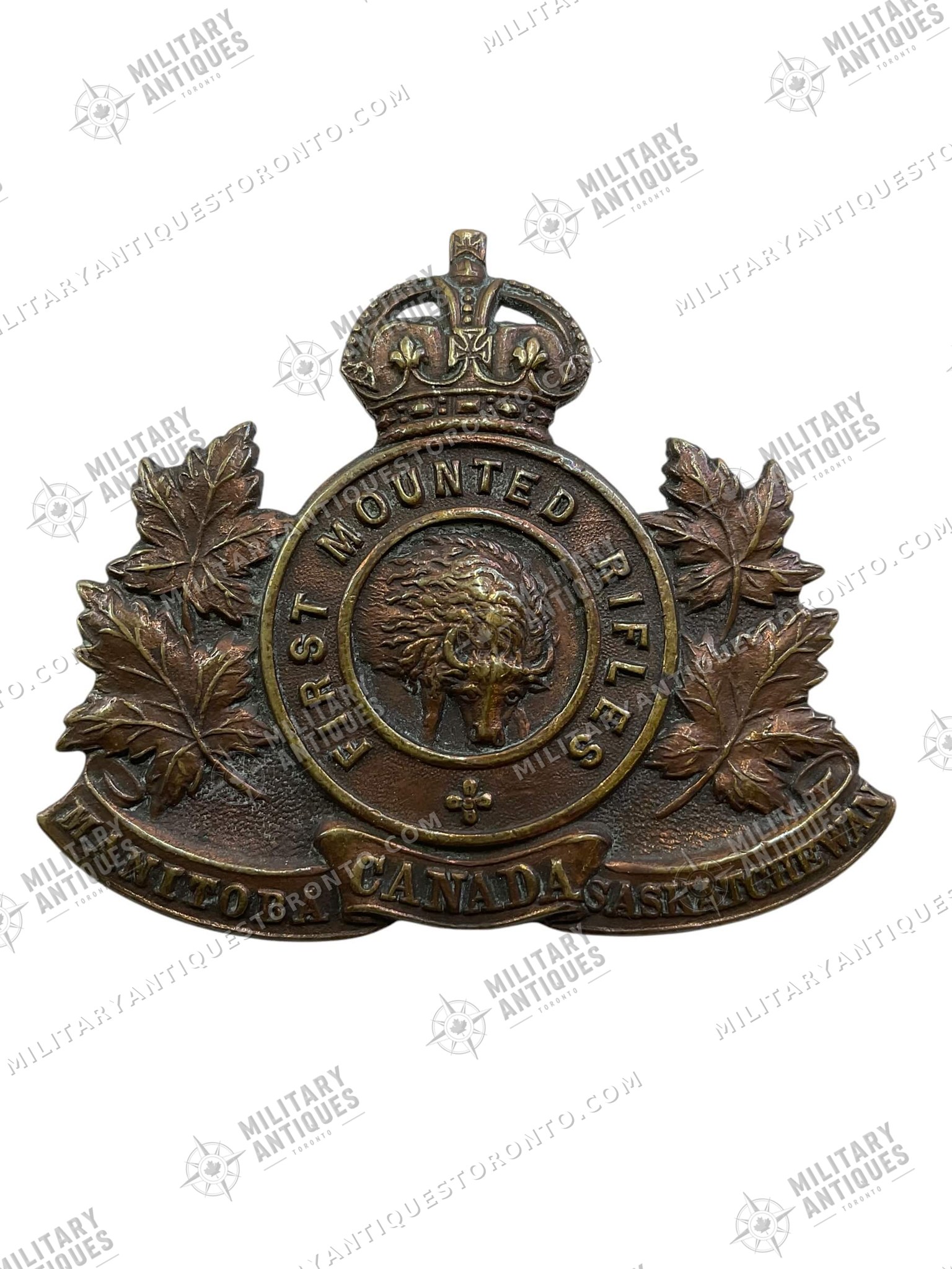 WW1 Canadian CEF 1st CMR Mounted Rifles Cap Badge - Military Antiques ...