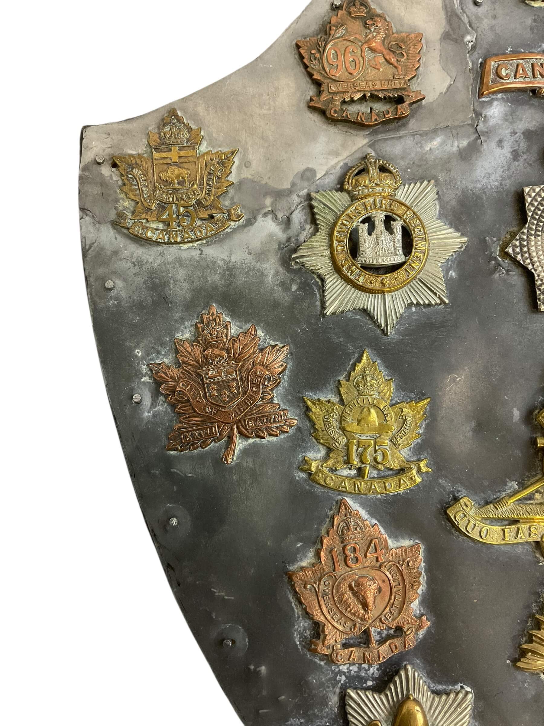 WW1 Canadian British Cap Badge Memorial Plaque WW1 Canadian British Cap Badge Memorial Plaque