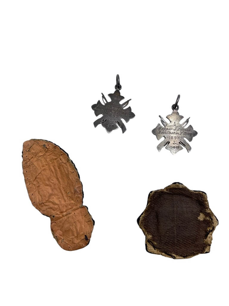 British Victorian 1st Gloucestershire Volunteers Royal Engineers Silver Shooting Medals and Insignia British Victorian 1st Gloucestershire Volunteers Royal Engineers Silver Shooting Medals and Insignia